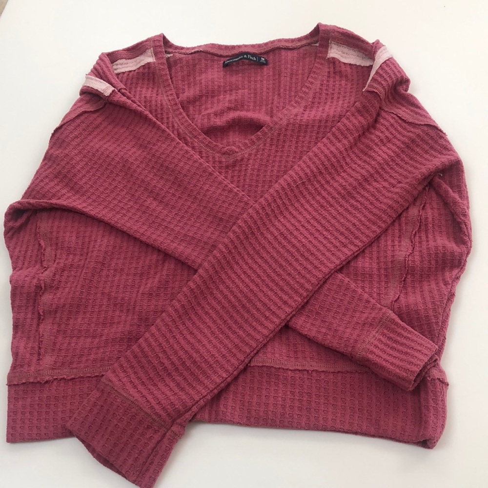 Abercrombie & Fitch Pink V Neck Sweater